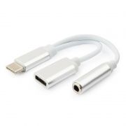  USB Type C(m) - 3.5 jack + USB 3.1 Type C(f), Cablexpert (CCA-UC3.5F-02-W)