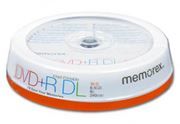 DVD+R MEMOREX 8,5 Gb 8x Dual Layer Ink Printable, Cake Box, 10��
