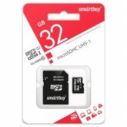   Micro SDHC 32Gb Smartbuy Class 10 UHS-I +  SD (SB32GBSDCL10-01)