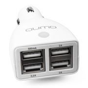 Зарядное автомобильное устройство Qumo Energy 220.24, 4.6A 4xUSB, белое