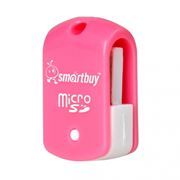 Карт-ридер внешний USB SmartBuy SBR-706-P Pink, microSD/microSDHC
