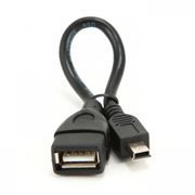Адаптер OTG USB 2.0 Af - mini Bm, 0.15 м, черный, Cablexpert (A-OTG-AFBM-002)