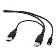  USB 2.0 Am x2 - mini Bm - 0.9 , ,  HDD, Cablexpert Pro (CCP-USB22-AM5P-3)