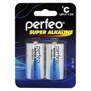 Батарейка C Perfeo Super Alkaline LR14/2BL, щелочная, 2 шт, блистер
