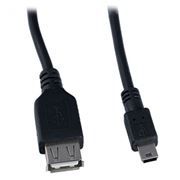 Кабель USB 2.0 Af - mini Bm, 0.5 м, черный, Perfeo (U4201)