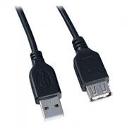 Кабель удлинитель USB 2.0 Am=>Af - 0.5 м, черный, Perfeo (U4501)