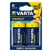 Батарейка D Varta LR20/2BL Energy, щелочная, 2 шт, в блистере (4120-229)