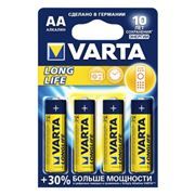 Батарейка AA VARTA LR6/4BL LONGLIFE, щелочная, 4 шт, в блистере (4106-113)