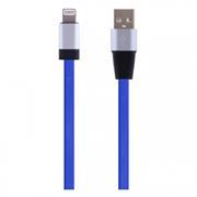 Кабель USB 2.0 Am=>Apple 8 pin Lightning, плоский, 1.2 м, голубой, Perfeo (I4502)