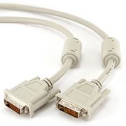 Кабель DVI-D Dual link (24+1) 3 м, экран, 2 фильтра, серый, Cablexpert (CC-DVI2-10)