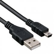 Кабель USB 2.0 Am=>mini B - 0.5 м, черный, Exegate (EX-CC-USB2-AMminiBM5P-0.5)