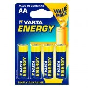Батарейка AA VARTA LR6/4BL Energy, щелочная, 4 шт, в блистере (4106)