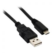 Кабель USB 2.0 Am=>micro B - 0.5 м, черный, VS (U005)