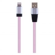 Кабель USB 2.0 Am=>Apple 8 pin Lightning, плоский, 1.2 м, бледно-розовый, Perfeo (I4504)