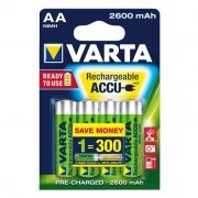 Аккумулятор AA Varta Ready2Use 2600мА/ч Ni-Mh, 4шт, блистер (5716101404)