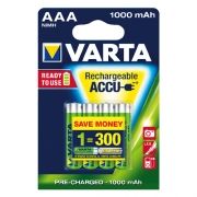 Аккумулятор AAA Varta Ready2Use 1000мА/ч Ni-Mh, 4шт, блистер (05703301404)