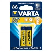 Батарейка AA Varta LR6/2BL LONGLIFE, щелочная, 2 шт, в блистере (4106)