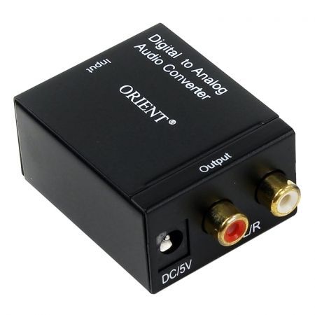 Цифро-аналоговый конвертор аудио-сигнала Toslink/Сoaxial - 2xRCA, ORIENT DAC0202N