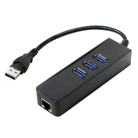 Сетевая карта USB3.0 - RJ45 1 Гбит/с + HUB 3 порта USB 3.0, ORIENT JK-340