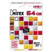 Карта памяти Micro SDXC 64Gb Mirex Class 10 UHS-I без адаптера (13612-MC10SD64)