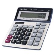 Калькулятор настольный Perfeo PF_A4028, 12-разрядный, бухгалтерский, серебристый