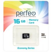 Карта памяти Micro SDHC 16Gb Perfeo Economy series Class 10 без адаптера (PF16GMCSH10ES)