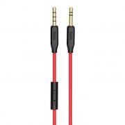 Кабель аудио 3.5 4-pin plug -> 3.5 3-pin plug, 1 м, микрофон, пульт, черный, Hoco UPA12