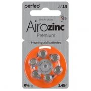 Батарейка Perfeo ZA13/6BL Airozinc Premium для слуховых аппаратов, 6 шт, блистер