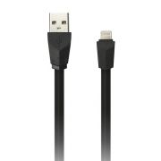 Кабель USB 2.0 Am=>Apple 8 pin Lightning, 1.2 м, плоский, черный, Smartbuy (iK-512r black)