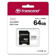 ����� ������ Micro SDXC 64Gb Transcend 300S Class 10 UHS-I U1+ ������� SD (TS64GUSD300S-A)