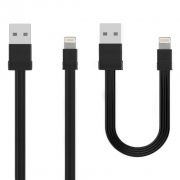 Кабель USB 2.0 Am=>Apple 8 pin Lightning, 0.16 и 1 м, плоский, черный, 2 шт, REMAX RC-062i