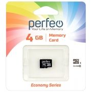 Карта памяти Micro SDHC 4Gb Perfeo Economy series Class 10 без адаптера (PF4GMCSH10ES)