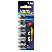 Батарейка AAA Perfeo LR03/10SH Super Alkaline, 10шт, Shrink Card