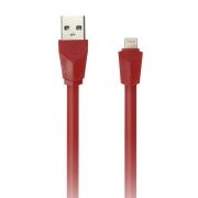 Кабель USB 2.0 Am=>Apple 8 pin Lightning, 1.2 м, плоский, красный, Smartbuy (iK-512r red)