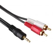 Кабель аудио 3.5 stereo plug -> 2 RCA plug, 2 м, позолоч., Exegate (EX225927RUS)