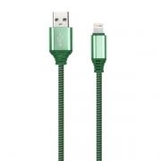 Кабель USB 2.0 Am=>Apple 8 pin Lightning, 1 м, нейлон, зеленый, Smartbuy (iK-512NSbox green)