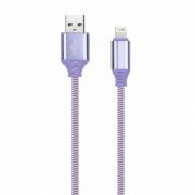 Кабель USB 2.0 Am=>Apple 8 pin Lightning, 1 м, нейлон, фиолетовый, Smartbuy (iK-512NSbox violet)
