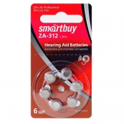Батарейка Smartbuy A312-6B для слуховых аппаратов, 6 шт, блистер (SBZA-A312-6B)