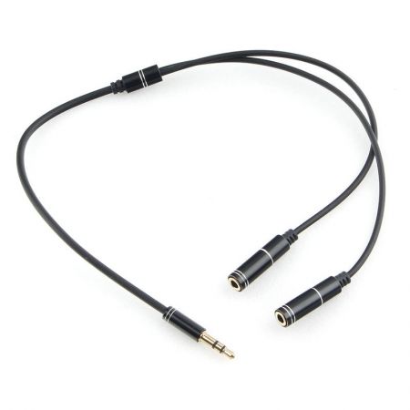    3.5 stereo plug -> 2x3.5 st jack, 0.2 , Cablexpert (CCAB-02-35MY-0.2MB)