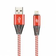 Кабель USB 2.0 Am=>Apple 8 pin Lightning, нейлон, 1 м, красный, SmartBuy (ik-512HH red)