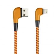 Кабель USB 2.0 Am=>Apple 8 pin Lightning, 1 м, угловой, оранжевый, SmartBuy (ik-512NSL orange)