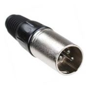 Разъём CANON XLR 3P штекер, металлическая цанга, под пайку, на кабель, чёрный, Premier (1-503)