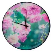 Настенные часы Perfeo PF-WC-006, круглые, диам. 30 см, без корпуса / роза циферблат (PF_C3073)