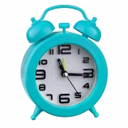 Часы будильник Perfeo Quartz PF-TC-015, круглые, диам. 9.5 см, синие (PF_C3153)