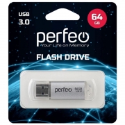 64Gb Perfeo C14 Metal Series Silver USB 3.0 (PF-C14S064ES)