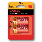 Батарейка C Kodak Super Heavy Duty R14/2BL, 2шт, блистер