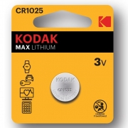 Батарейка CR1025 Kodak, 1 шт, блистер