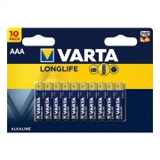 Батарейка AAA VARTA LR03/10BL LONGLIFE, щелочная, 10 шт, в блистере (4103)