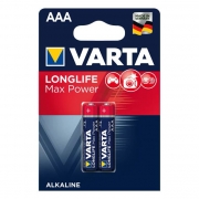 Батарейка AAA VARTA LR03/2BL LONGLIFE Max Power, щелочная, 2 шт, в блистере (4703)