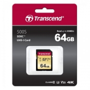   SDXC 64Gb Transcend 500S Class 10 U3 V30 (TS64GSDC500S)